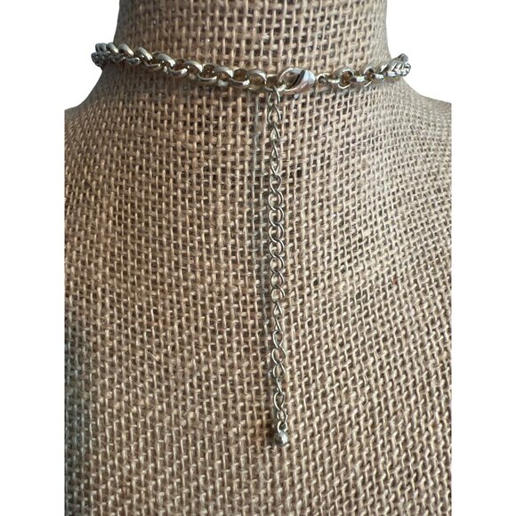 Bold Statement Necklace Red Yellow Rhinestones Gold Tone Collar Bib Adj 14-18" - Picture 4 of 5